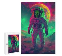 Puzzles pour Adultes 1000 PCS Neon Skull Astronaut Puzzles pour Adolescents, Jouets, Décoration Murale, Motifs À Assembler, Cadeaux pour Les Amis Et La Famille 1000 PCS