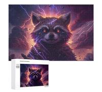 Puzzles Pour Adultes 1000 PCS Puzzle Thundering Raccoon Storm Puzzle Jeu Casse-tête Une œuvre D'art Cadeaux D'anniversaire Et Unique 1000 PCS