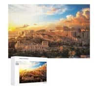 Puzzles pour Adultes 1000 PCS Puzzles Acropolis of Athens Sunset Puzzles pour Adolescents Jeu Manuel Décoration Parfaite Cadeaux d'anniversaire Et Cadeaux Uniques 1000 PCS