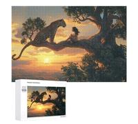 Puzzles pour Adultes 1000 PCS Puzzles Amazon Jungle Adventure Leopard & Child Sunset Puzzles pour Adolescents Jeu Manuel Décoration Parfaite Cadeaux d'anniversaire Et Cadeaux Uniques 1000 PCS