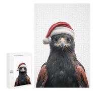 Puzzles pour Adultes 1000 PCS Puzzles Black and Chestnut Eagle with Santa Hat Puzzle pour Adultes, Jouet, Décoration Murale, Anti-Stress, Difficile Et Stimulant 1000 PCS
