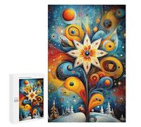 Puzzles pour Adultes 1000 PCS Puzzles Celestial Snowflower - Abstract Christmas Star Art Puzzles pour Adultes Jeux en Famille Anti-Stress Interaction Parent-Enfant 1000 PCS
