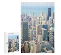 Puzzles pour Adultes 1000 PCS Puzzles Chicago Skyline Puzzles pour Adolescents Jeu Pratique Course De Vitesse Interaction Parent-Enfant 1000 PCS