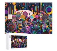 Puzzles pour Adultes 1000 PCS Puzzles Colorful Abstract Cityscape Puzzles pour Adolescents Jeu Manuel Décoration Parfaite Cadeaux d'anniversaire Et Cadeaux Uniques 1000 PCS