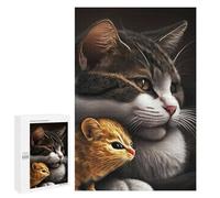 Puzzles pour Adultes 1000 PCS Puzzles Cute Cat and Mouse Puzzles pour Adultes - Décoration Murale - Difficile - Stimule Le Cerveau 1000 PCS