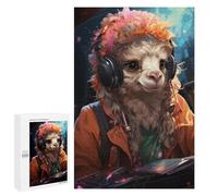 Puzzles pour Adultes 1000 PCS Puzzles Cute Gamer Llama Puzzles pour Adolescents Jeu Pratique Course De Vitesse Interaction Parent-Enfant 1000 PCS