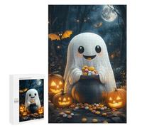 Puzzles pour Adultes 1000 PCS Puzzles Cute Halloween Ghost Puzzles pour Adultes - Décoration Murale - Difficile - Stimule Le Cerveau 1000 PCS