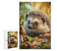 Puzzles pour Adultes 1000 PCS Puzzles Cute Hedgehog in Autumn Forest Scene Jeu De Puzzle Casse-tête Une Œuvre d'art Cadeaux d'anniversaire Et Cadeaux Uniques 1000 PCS