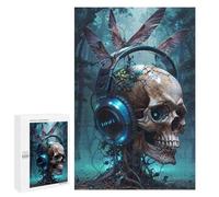 Puzzles pour Adultes 1000 PCS Puzzles Death Moth Skull Music Puzzles pour Adolescents Jeu Pratique Course De Vitesse Interaction Parent-Enfant 1000 PCS
