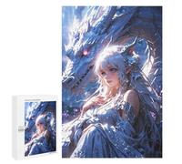 Puzzles pour Adultes 1000 PCS Puzzles Enchanted Bond Elven Maiden and Mystic Dragon Jeux De Puzzle en Famille Améliore La Mémoire Cadeaux Uniques pour Un Anniversaire Et Noël 1000 PCS
