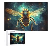 Puzzles pour Adultes 1000 PCS Puzzles Golden Bee in Cosmic Light Puzzles pour Adolescents Jeu Manuel Décoration Parfaite Cadeaux d'anniversaire Et Cadeaux Uniques 1000 PCS