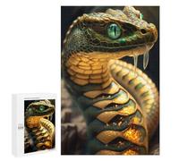 Puzzles pour Adultes 1000 PCS Puzzles Golden Serpent Portrait Puzzle pour Adultes, Jouet, Décoration Murale, Anti-Stress, Difficile Et Stimulant 1000 PCS