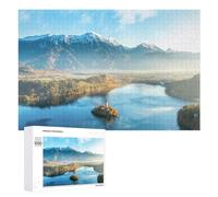 Puzzles pour Adultes 1000 PCS Puzzles Island Church on Lake Bled, Slovenia Puzzles pour Adolescents Jeu Manuel Décoration Parfaite Cadeaux d'anniversaire Et Cadeaux Uniques 1000 PCS