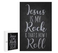 Puzzles pour Adultes 1000 PCS Puzzles Jesus is My Rock, Thats How I Roll Puzzles Jeux Amusants mais Aussi Humoristiques Cadeaux Uniques pour Un Anniversaire Et Noël 1000 PCS