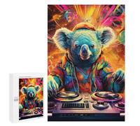 Puzzles pour Adultes 1000 PCS Puzzles Koala DJ in Colorful Lights Puzzles pour Adolescents Jeu Manuel Décoration Parfaite Cadeaux d'anniversaire Et Cadeaux Uniques 1000 PCS