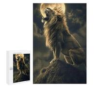 Puzzles pour Adultes 1000 PCS Puzzles Lion Roaring at Moon Puzzles pour Adolescents Jeu Manuel Décoration Parfaite Cadeaux d'anniversaire Et Cadeaux Uniques 1000 PCS