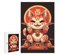 Puzzles pour Adultes 1000 PCS Puzzles Lucky Maneki Neko Cat Art Puzzles pour Adolescents Jeu Pratique Course De Vitesse Interaction Parent-Enfant 1000 PCS