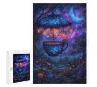Puzzles pour Adultes 1000 PCS Puzzles Magical Teacup Under Starry Umbrella Puzzles pour Adultes Jeux en Famille Anti-Stress Interaction Parent-Enfant 1000 PCS