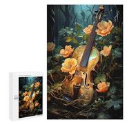Puzzles pour Adultes 1000 PCS Puzzles Music Violin and Flower Puzzle pour Adultes, Jouet, Décoration Murale, Anti-Stress, Difficile Et Stimulant 1000 PCS