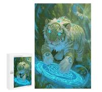 Puzzles pour Adultes 1000 PCS Puzzles Mystical White Tiger with Magic Circle Jeu De Puzzle Casse-tête Une Œuvre d'art Cadeaux d'anniversaire Et Cadeaux Uniques 1000 PCS