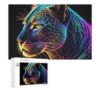 Puzzles pour Adultes 1000 PCS Puzzles Neon Panther Art Print Puzzles pour Adolescents Jeu Manuel Décoration Parfaite Cadeaux d'anniversaire Et Cadeaux Uniques 1000 PCS