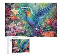 Puzzles pour Adultes 1000 PCS Puzzles Rainbow Hummingbird in Bloom Puzzles pour Adolescents Jeu Manuel Décoration Parfaite Cadeaux d'anniversaire Et Cadeaux Uniques 1000 PCS