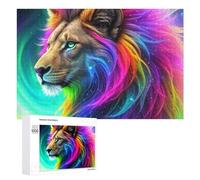 Puzzles pour Adultes 1000 PCS Puzzles Rainbow Lion Art Print Puzzles pour Adolescents Jeu Manuel Décoration Parfaite Cadeaux d'anniversaire Et Cadeaux Uniques 1000 PCS