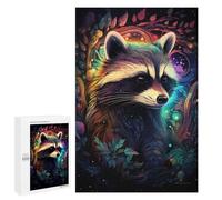 Puzzles pour Adultes 1000 PCS Puzzles Rainbow Raccoon Fantasy Puzzles pour Adolescents Jeu Manuel Décoration Parfaite Cadeaux d'anniversaire Et Cadeaux Uniques 1000 PCS