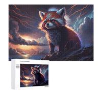 Puzzles pour Adultes 1000 PCS Puzzles Red Panda Lightning Storm -3 Puzzles pour Adolescents Jeu Pratique Course De Vitesse Interaction Parent-Enfant 1000 PCS
