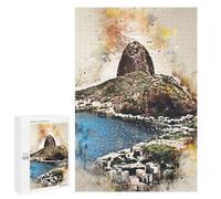 Puzzles pour Adultes 1000 PCS Puzzles Rio in Watercolor Puzzles pour Adolescents Jeu Pratique Course De Vitesse Interaction Parent-Enfant 1000 PCS