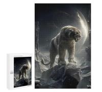 Puzzles pour Adultes 1000 PCS Puzzles Silent Sentinel of The Moonlit Peaks - Ethereal Wilderness Guardian Puzzles pour Adultes Jeux en Famille Anti-Stress Interaction Parent-Enfant 1000 PCS