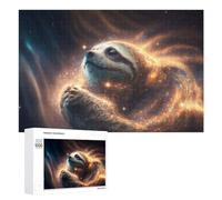 Puzzles pour Adultes 1000 PCS Puzzles Sloth in Cosmic Glow Puzzles pour Adolescents Jeu Manuel Décoration Parfaite Cadeaux d'anniversaire Et Cadeaux Uniques 1000 PCS
