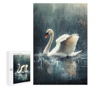 Puzzles pour Adultes 1000 PCS Puzzles Swan in The Rain Puzzles pour Adultes - Décoration Murale - Difficile - Stimule Le Cerveau 1000 PCS