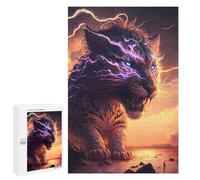 Puzzles pour Adultes 1000 PCS Puzzles Thundering Beast Epic Fantasy Art Puzzles pour Adolescents Jeu Pratique Course De Vitesse Interaction Parent-Enfant 1000 PCS
