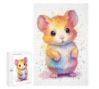 Puzzles pour Adultes 1000 PCS Puzzles Watercolor Baby Hamster Puzzles pour Adolescents Jeu Pratique Course De Vitesse Interaction Parent-Enfant 1000 PCS
