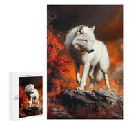 Puzzles pour Adultes 1000 PCS Puzzles White Wolf in Autumn Landscape Puzzles pour Adultes Jeux De Famille Difficile Difficile Idéal comme Cadeau pour Toute La Famille 1000 PCS