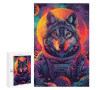 Puzzles pour Adultes 1000 PCS Puzzles Wolf Astronaut Space Puzzles pour Adultes - Décoration Murale - Difficile - Stimule Le Cerveau 1000 PCS
