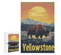 Puzzles pour Adultes 1000 PCS Puzzles Yellowstone Bison Sunset Puzzle pour Adultes - Décoration Murale - Idéal pour Les Parents Et Les Enfants 1000 PCS