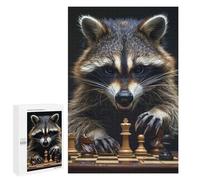 Puzzles pour Adultes 1000 PCS Raccoon Chess Puzzle pour Adultes - Jeux Relaxants - Difficulté : Difficile - Cadeaux pour Les Amis Et La Famille 1000 PCS