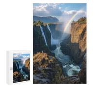 Puzzles pour Adultes 1000 PCS Rainbow Over Victoria Falls Puzzles pour Adolescents - Anti-Stress - Défi Éducatif - Cadeaux De Noël Et d'anniversaire 1000 PCS