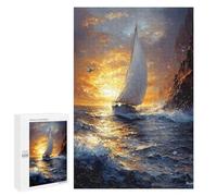 Puzzles pour Adultes 1000 PCS Sailing at Sunset Impressionist-Inspired Artwork Puzzles pour Adultes, Jeux De Détente, Cadeaux pour Femmes, Cadeau d'anniversaire, Cadeaux, 1000 PCS