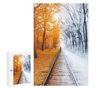 Puzzles pour Adultes 1000 PCS Seasons Meet A Train Tracks Through Time Puzzle pour Adultes, Jouet, Décoration Murale, Cadeau pour Femmes, pour Les Jeux 1000 PCS