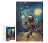 Puzzles pour Adultes 1000 PCS Sloth in Starry Night Puzzles pour Adultes Jeux Relaxants Améliorent La Mémoire Cadeaux d'anniversaire Et De Noël Uniques 1000 PCS