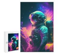 Puzzles pour Adultes 1000 PCS Space Explorer Astronaut Art Print Puzzle pour Adolescents Assemblage De Motifs Interaction Parent-Enfant Jeu Au Design Attrayant 1000 PCS
