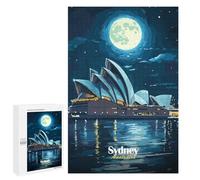 Puzzles pour Adultes 1000 PCS Sydney Opera House Night Puzzles pour Adultes, Jouets Anti-Stress, Améliorent La Mémoire, Cadeau d'anniversaire, Présents, 1000 PCS