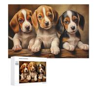 Puzzles pour Adultes 1000 PCS Three Beagle Puppies Puzzles pour Adolescents, Jouets, Décoration Murale, Motifs À Assembler, Cadeaux pour Les Amis Et La Famille 1000 PCS