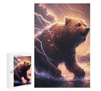 Puzzles pour Adultes 1000 PCS Thundering Beast Epic Wildlife Artwork Puzzle pour Adultes Jeux Relaxants Cadeau d'anniversaire pour Les Amateurs De Jeux 1000 PCS