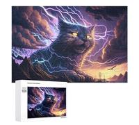 Puzzles pour Adultes 1000 PCS Thundering Cat Storms Puzzles pour Adolescents, Jouets, Décoration Murale, Motifs À Assembler, Cadeaux pour Les Amis Et La Famille 1000 PCS