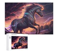 Puzzles pour Adultes 1000 PCS Thundering Horse Sky Puzzles pour Adultes - Décoration Murale - Décoration Parfaite - Défi À Relever 1000 PCS