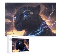 Puzzles pour Adultes 1000 PCS Thunderous Panther Lightning Strikes Puzzles pour Adolescents, Jouets, Décoration Murale, Motifs À Assembler, Cadeaux pour Les Amis Et La Famille 1000 PCS